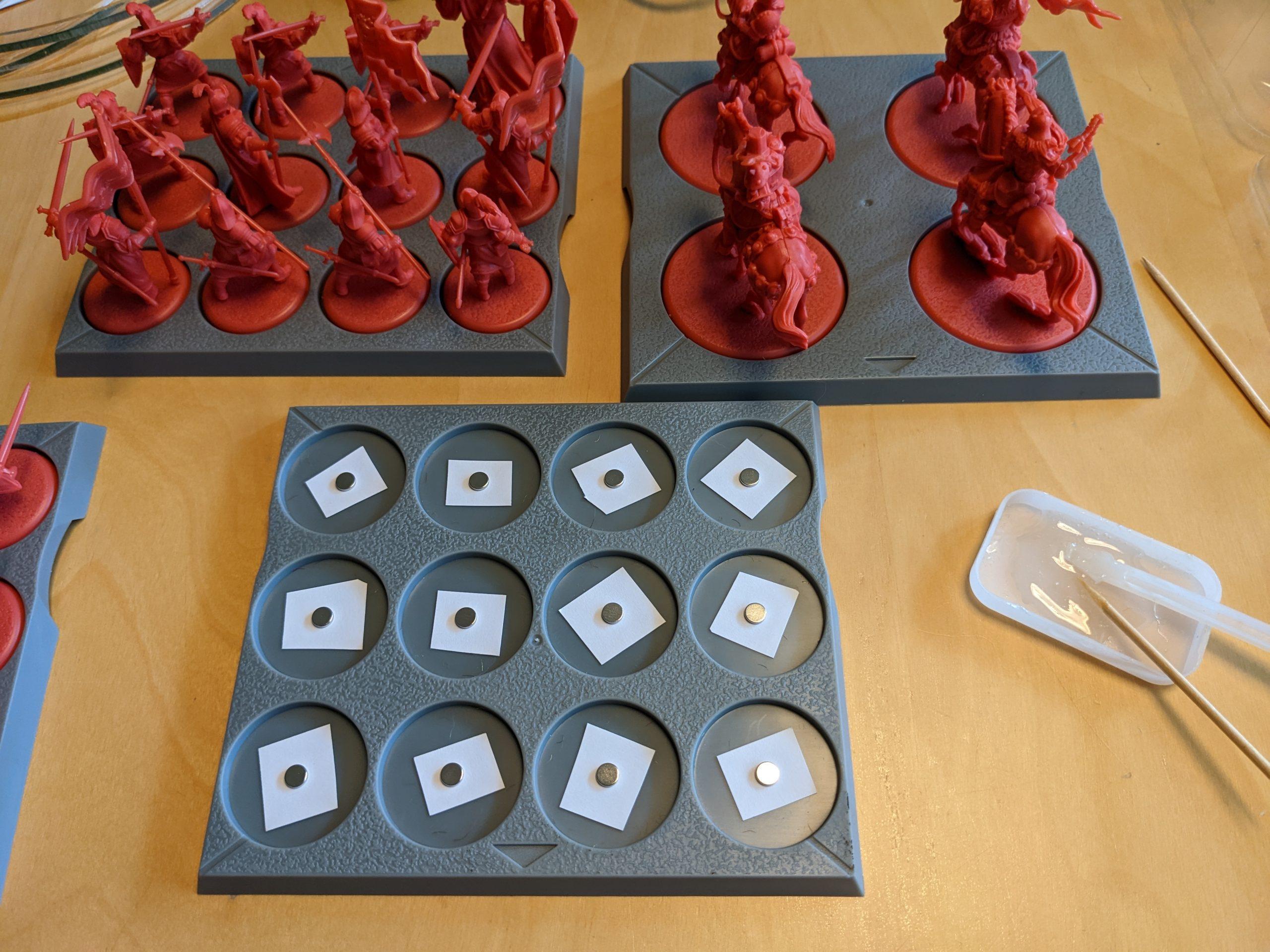 ASOIAF DIY Magnet Bases Vorbereitung Miniaturen